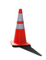 Transparent PNG Orange Hazard Cone with Transparent Shadow.