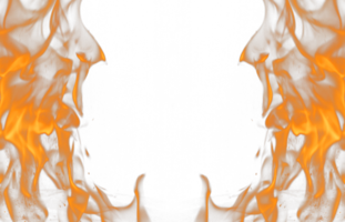 Tranparent PNG of Dramatic Fire Flames Frame.