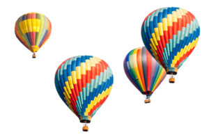 transparent png av flera varm luft ballonger.