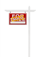 Transparent PNG of Left Facing Sold For Sale Real Estate Sign.