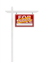 Transparent PNG of Right Facing Sold For Sale Real Estate Sign.