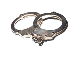 Transparent PNG Pair of Handcuffs with Shadow.