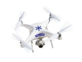 Transparent PNG Police UAV Quadcopter Drone.