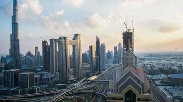 DUBAI,UAE,DECEMBER OF 25 OF 2021 Panorama of down town Dubai modern city at night. video