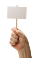 Transparent PNG of Blank Sign on Post In Male Fist.