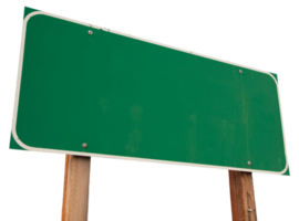 Transparent PNG of Blank Green Road Sign Ready For Your Message.