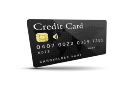 png transparente de maqueta de tarjeta de crédito negra