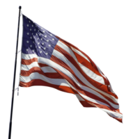 transparentes png einer amerikanischen flagge, die im wind weht.