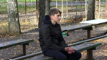 padre e hijo, entrenamiento crossfit en el patio de recreo video