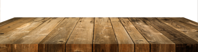 Transparent PNG Empty Wood Plank Tabletop Display Surface Background.