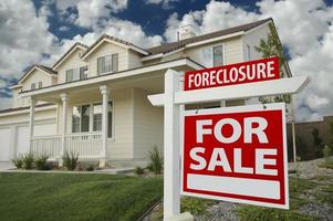 Foreclosure Home For Sale Sign and House photo