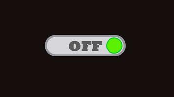 Toggle Button Switch On Off Animation Alpha Channel. switch turn on and off.  On OFF toggle switch Button. Active and Inactive Slider buttons Material design switch buttons. switch off, turn on video