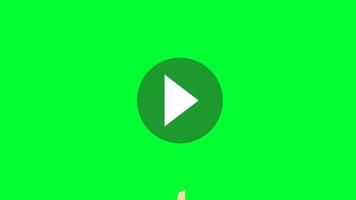 Play Pause stop media player button icon with hand pressing on Green Screen. Video audio player pause break key. turning to play Video playback animation.