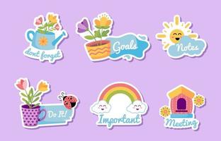 Spring Journal Sticker vector