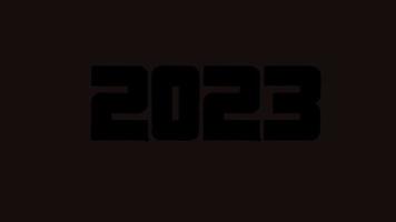 Animation de texte de changement d'année 2022 à 2023. Animation de texte 2023 pour l'arrière-plan transparent du canal alpha de la bonne année. animation de la lettre de chute 2023. convient pour félicitations bonne année 2023 video