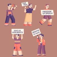 Civil Rights Character Set vector