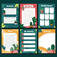 Cactus Journal Template vector