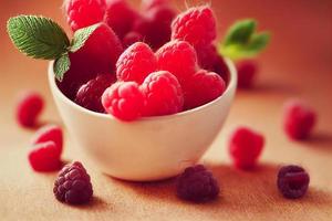 red fresh of raspberry fruit photo