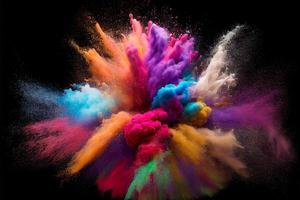 A picture of splash of colour powder in a holi festival in india photo