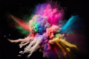 A picture of splash of colour powder in a holi festival in india photo