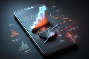 tecnología de aplicación con un gráfico de negocios foto