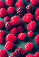 red fresh of raspberry fruit photo