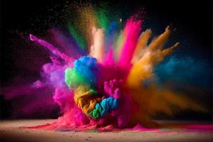 una imagen de salpicaduras de polvo de color en un festival holi en india foto