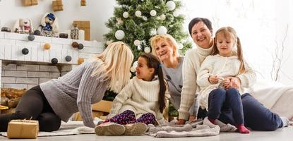 A large family at christmas. photo