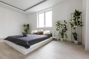 spring decor and flowers in the bedroom photo