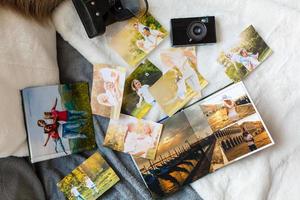 álbum de fotos de boda de cuero blanco de lujo y libro de fotos
