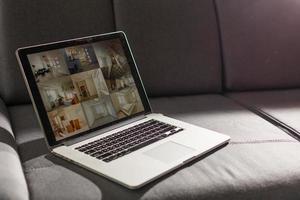 laptop on screen flat designs photo