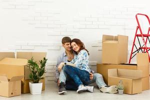 Couple moving in house photo