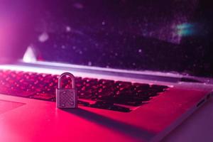 security lock on a computer keyboard - computer security concept photo
