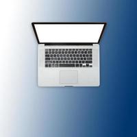 Isolated laptop with empty space on white background photo