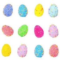 easter eggs isolated on white background photo
