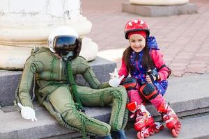 sculpture of an inflatable airplane pilot photo