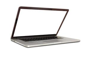 Isolated laptop with empty space on white background photo