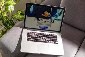 Find Job text on screen Laptop photo