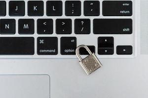 security lock on a computer keyboard - computer security concept photo