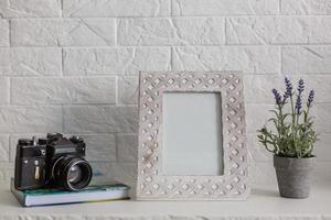 mock up frame photo with film camera