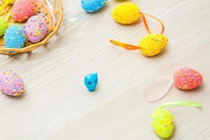 Perfect colorful handmade easter eggs photo