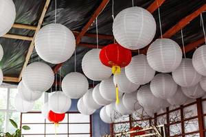 One of the numerous colorful paper lantern shops photo