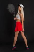 Tennis player with racket photo