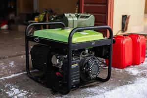 Gasoline portable generator. Mobile backup standby Generator. photo