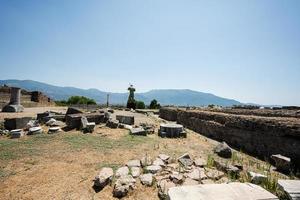 Sculpture in Temple of Venus in ruins of Pompeii ancient Roman city , Campania region, Italy. photo