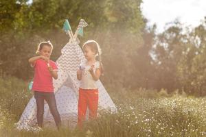 a backyard campout for excited little kids photo