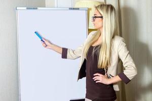 Blonde girl in the office photo