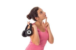 portrait of girl with headphones photo