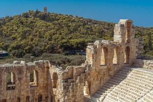primer plano de las antiguas ruinas griegas foto