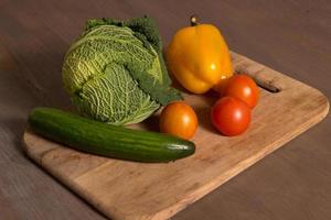 vegetables on cutting board photo